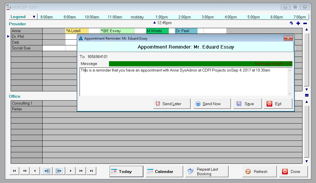 4.3. Send SMS or email Appointment reminders.